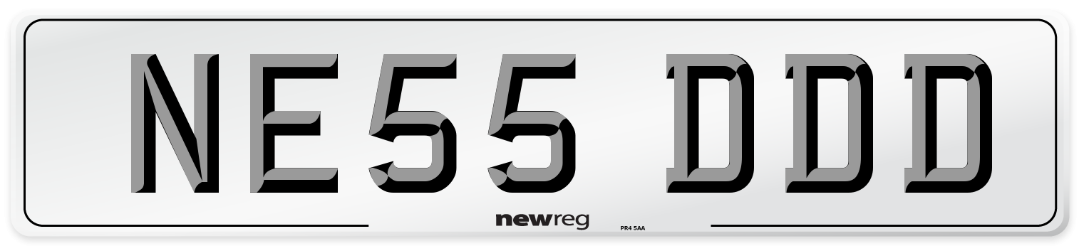 NE55 DDD Number Plate from New Reg